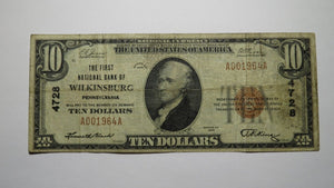 $10 1929 Wilkinsburg Pennsylvania PA National Currency Bank Note Bill Ch. #4728