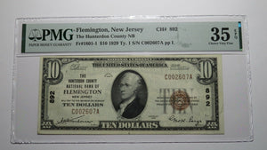 $10 1929 Flemington New Jersey NJ National Currency Bank Note Bill Ch. #892 VF35