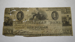 $1 1847 Providence Rhode Island RI Obsolete Currency Bank Note Bill! American