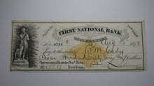 Load image into Gallery viewer, $787 1878 New York NY Cancelled Check! First National Bank of Cooperstown