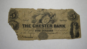 $5 1862 Chester New York NY Obsolete Currency Bank Note Bill! Orange County Bank