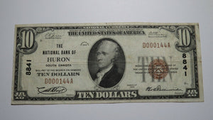 $10 1929 Huron South Dakota SD National Currency Bank Note Bill Charter #8841 VF