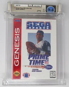 NFL Prime Time Football w/ Deion Sanders Sega Genesis Video Game Wata Graded 9.6