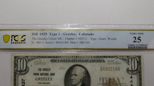 Load image into Gallery viewer, $10 1929 Greeley Colorado CO National Currency Bank Note Bill Ch. #4437 VF25 PMG