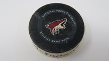 Load image into Gallery viewer, 2019-20 Christian Fischer Arizona Coyotes Game Used Goal Scored Puck -Goligoski