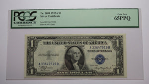 $1 1935-A Silver Certificate Currency Bank Note Bill Graded Gem New 65PPQ PCGS