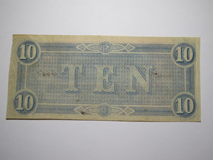 $10 1864 Richmond Virginia VA Confederate Currency Bank Note Bill T68 XF