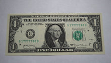 Load image into Gallery viewer, $1 2017 Fancy Serial Number Federal Reserve Bank Note Bill Crisp Uncirculated 78