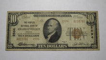 Load image into Gallery viewer, $10 1929 Charlottesville Virginia VA National Currency Bank Note Bill #2594 FINE