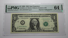 Load image into Gallery viewer, $1 1999 Repeater Serial Number Federal Reserve Currency Bank Note Bill PMG UNC64