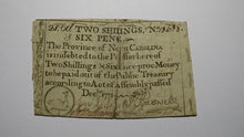Load image into Gallery viewer, 1771 Two Shillings Six Pence North Carolina NC Colonial Currency Note Bill 2s6d