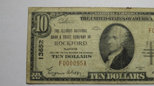 $10 1929 Rockford Illinois IL National Currency Bank Note Bill #13652 Low Serial
