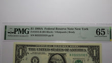 Load image into Gallery viewer, $1 1988 Near Solid Serial Number Federal Reserve Bank Note Bill UNC65 #22222232
