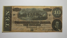 Load image into Gallery viewer, $10 1864 Richmond Virginia VA Confederate Currency Bank Note Bill T68 XF