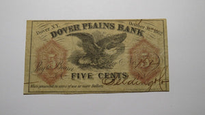 $.05 1862 Dover Plains New York NY Obsolete Currency Bank Note Bill! Belding Co.