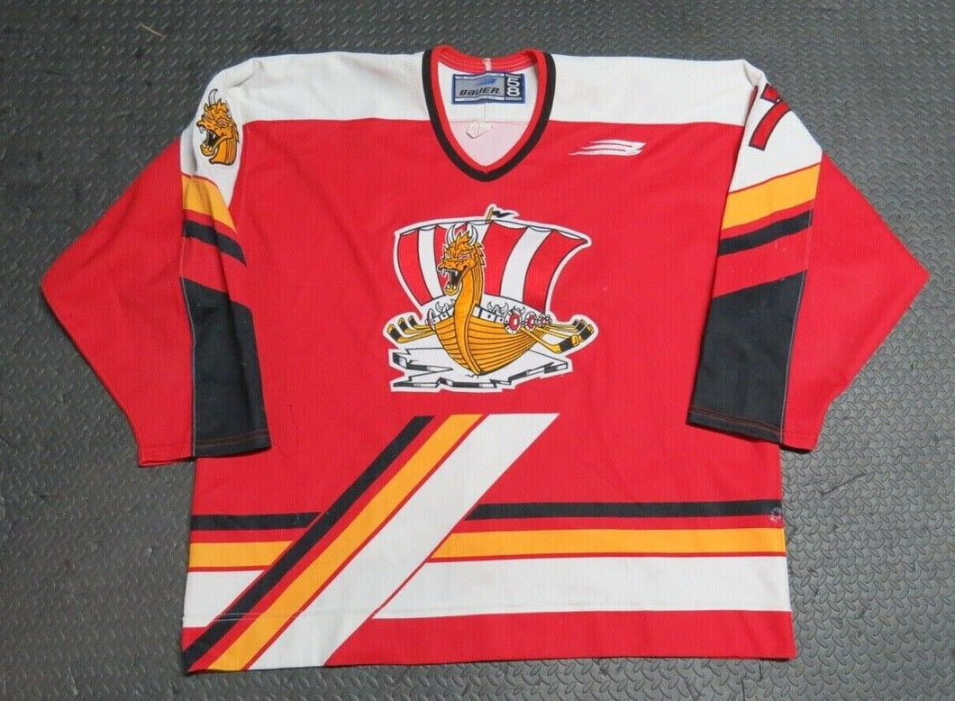 1998-99 Duilio Grande Baie-Comeau Drakkar Game Used Worn QMJHL Hockey Jersey CHL