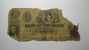 $2 186_ Washington D.C. Obsolete Currency Bank Note Bill! Bank of The Union