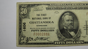 $50 1929 Chattanooga Tennessee TN National Currency Bank Note Bill Ch. #1606 VF