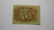 Load image into Gallery viewer, 1863 $.05 Second Issue Fractional Currency Obsolete Bank Note Bill! 2nd VF++