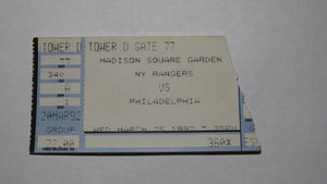 March 25, 1992 New York Rangers Vs Philadelphia Flyers Hockey Ticket Stub Leetch