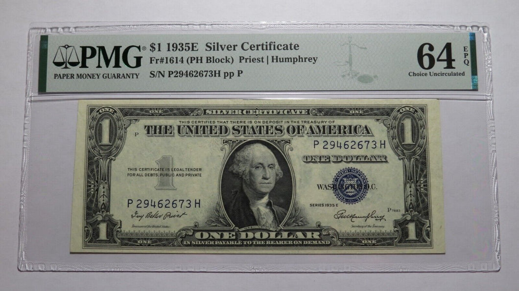 $1 1935-E Silver Certificate Currency Bank Note Bill Choice Uncirculated 64EPQ