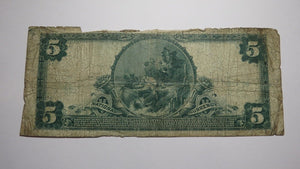 $5 1902 Chicago Illinois IL National Currency Bank Note Bill! Charter #3916 RARE