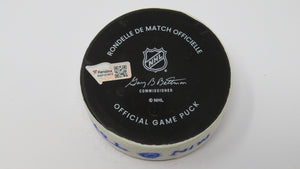 2022-23 Minnesota Wild Vs. Toronto Maple Leafs Game Used Puck -NHL Tracker Puck