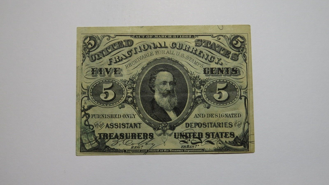 1863 $.05 Third Issue Fractional Currency Obsolete Bank Note Bill! 3rd XF!