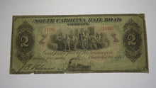 Load image into Gallery viewer, $2 1873 Charleston South Carolina SC Obsolete Currency Bank Note! Rail Road