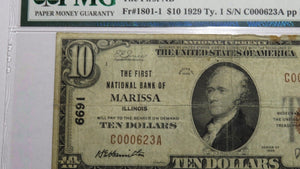 $10 1929 Marissa Illinois IL National Currency Bank Note Bill Ch. #6961 VF! RARE