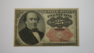 1874 $.25 Fifth Issue Fractional Currency Obsolete Bank Note Bill! 5th XF++