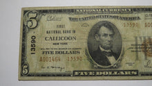 Load image into Gallery viewer, $5 1929 Callicoon New York NY National Currency Bank Note Bill Ch. #13590 FINE!