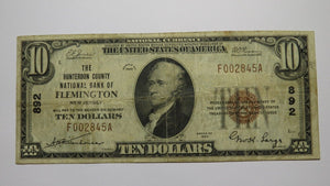 $10 1929 Flemington New Jersey NJ National Currency Bank Note Bill Ch. #892 FINE