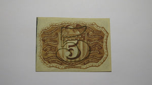 1863 $.05 Second Issue Fractional Currency Obsolete Bank Note Bill 2nd XF++