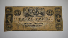 Load image into Gallery viewer, $20 18__ New Orleans Louisiana Obsolete Currency Bank Note Remainder Bill Canal!