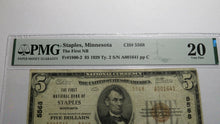 Load image into Gallery viewer, $5 1929 Staples Minnesota MN National Currency Bank Note Bill Ch #5568 VF20 PMG