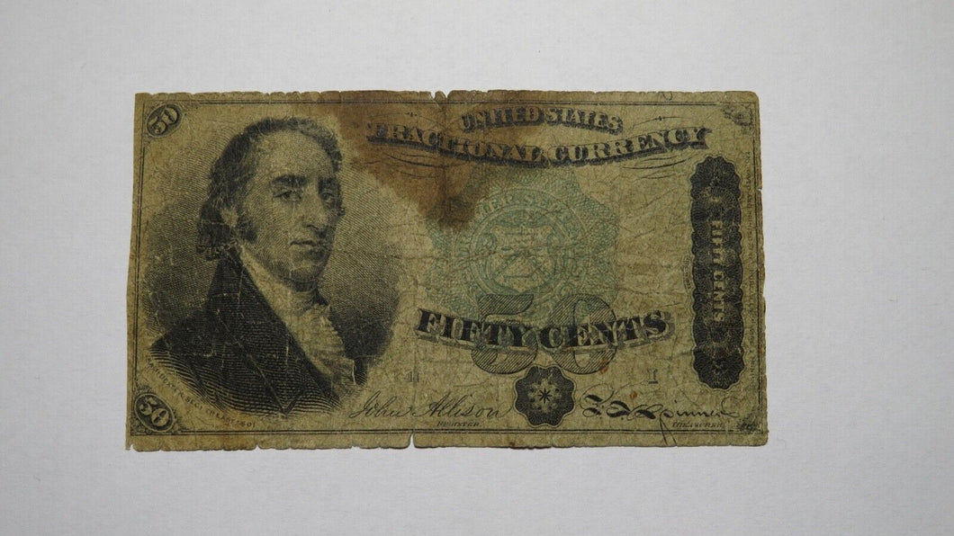 1863 $.50 4th Issue Fractional Currency Note! Bank Stamp Act Civil War! Fourth