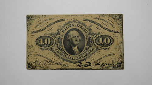 1863 $.10 Third Issue Counterfeit Detector Fractional Currency Note Bill Heath's