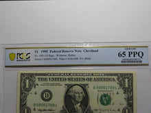 Load image into Gallery viewer, $1 1995 Low Fancy Serial Number Federal Reserve Bank Note Bill UNC65 PMG #1700