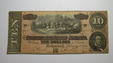 Load image into Gallery viewer, $10 1864 Richmond Virginia VA Confederate Currency Bank Note Bill RARE T68 VF