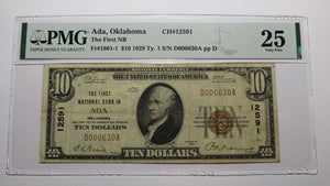 $10 1929 Ada Oklahoma OK National Currency Bank Note Bill Charter #12591 VF25