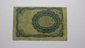 1874 $.10 Fifth Issue Fractional Currency Obsolete Bank Note Bill VG Condition