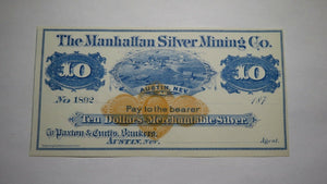 $10 187_ Austin Nevada NV Manhattan Silver Mining Company Remainder Uncirculated