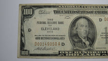 Load image into Gallery viewer, $100 1929 Cleveland Ohio OH National Currency Note Federal Reserve Bank Note VF