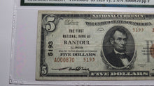 Load image into Gallery viewer, $5 1929 Rantoul Illinois IL National Currency Bank Note Bill Ch. #5193 VF25 PMG