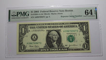 Load image into Gallery viewer, $1 2003 Repeater Serial Number Federal Reserve Currency Bank Note Bill PMG UNC64