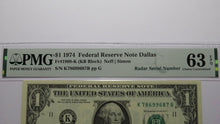 Load image into Gallery viewer, $1 1974 Radar Serial Number Federal Reserve Currency Bank Note Bill PMG UNC63EPQ
