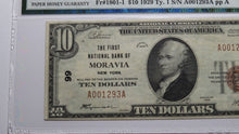 Load image into Gallery viewer, $10 1929 Moravia New York NY National Currency Bank Note Bill Ch. #99 VF35 PMG