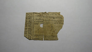 1761 Ten Shillings North Carolina NC Colonial Currency Note Bill 10s Rare Issue