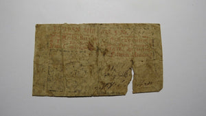 1759 Fifteen Shillings New Jersey NJ Colonial Currency Bank Note Bill 15s RARE